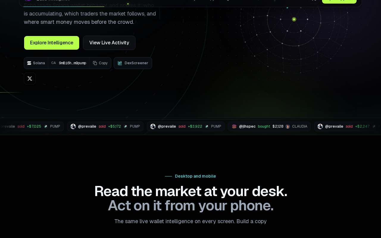 Screenshot of echointelligence.xyz as our browser saw it
