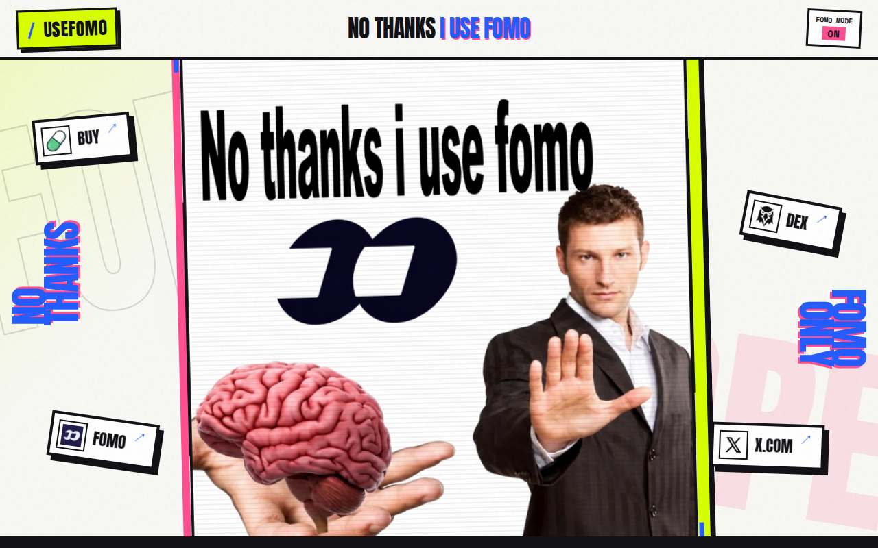 Screenshot of usefomo.gay as our browser saw it