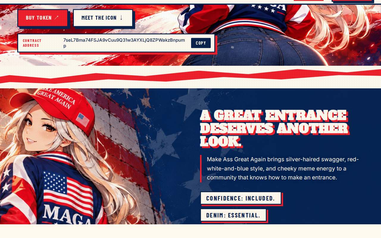 Screenshot of www.makeassgreat.lol as our browser saw it