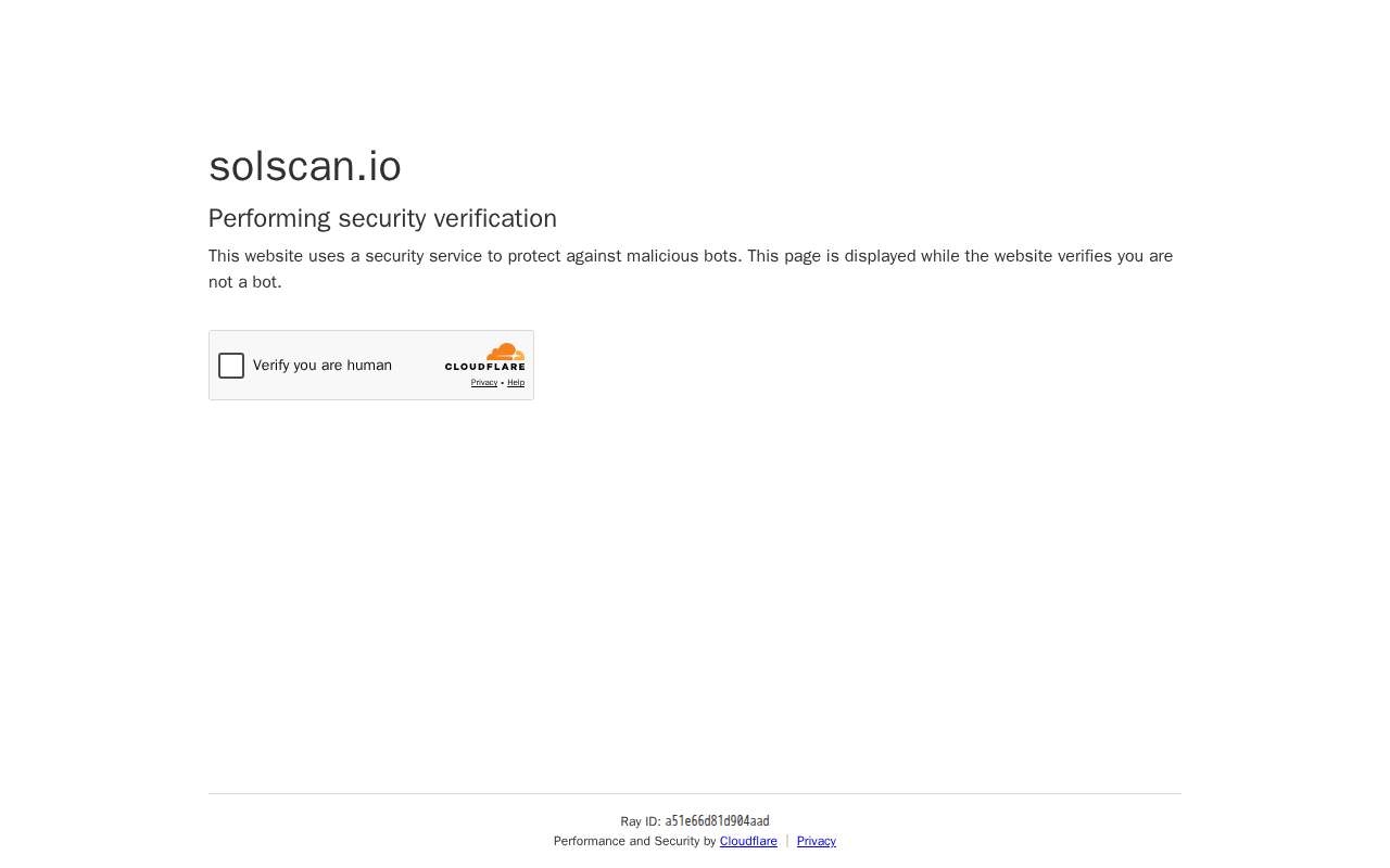 Screenshot of solscan.io as our browser saw it