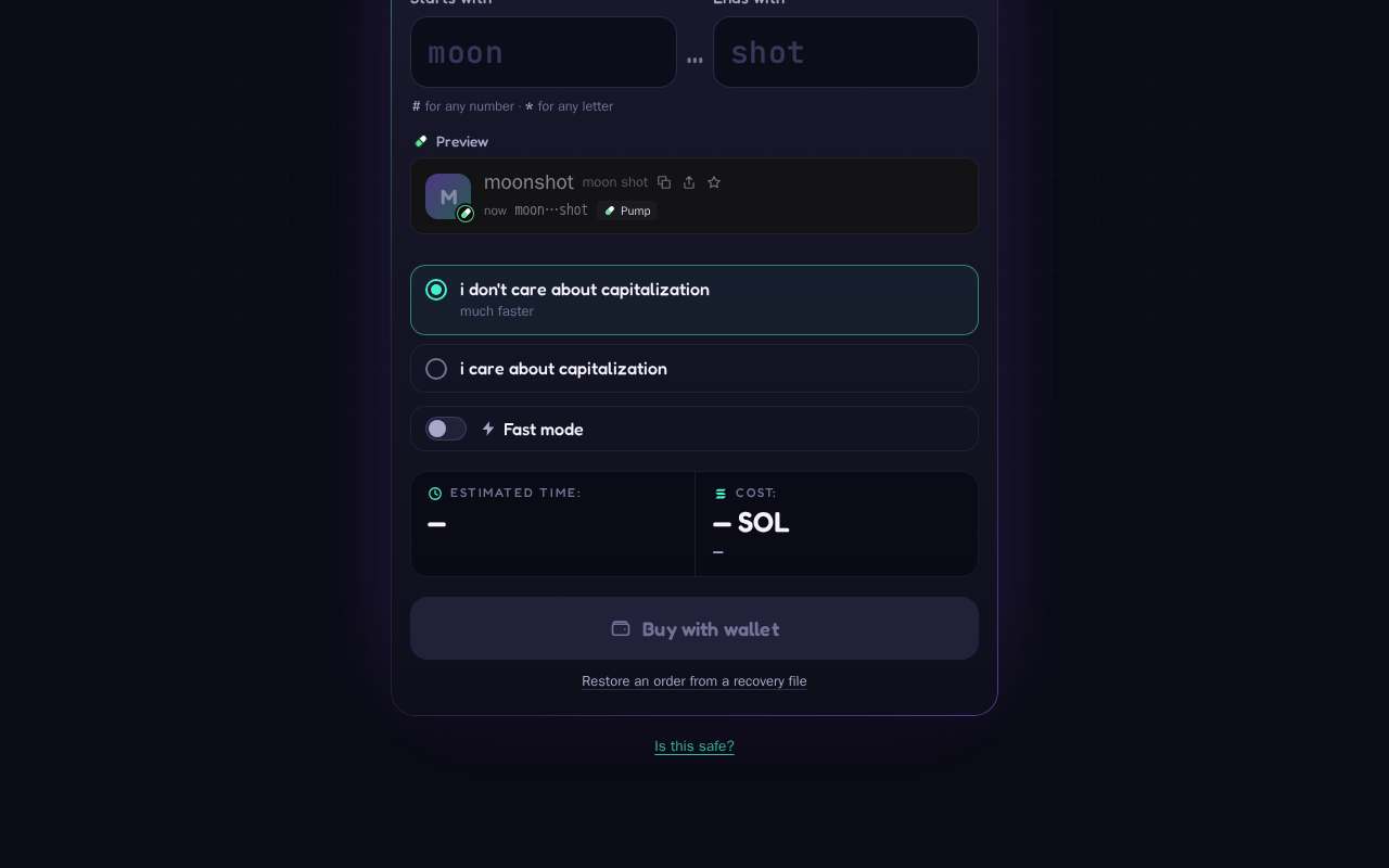 Screenshot of notrandom.fun as our browser saw it