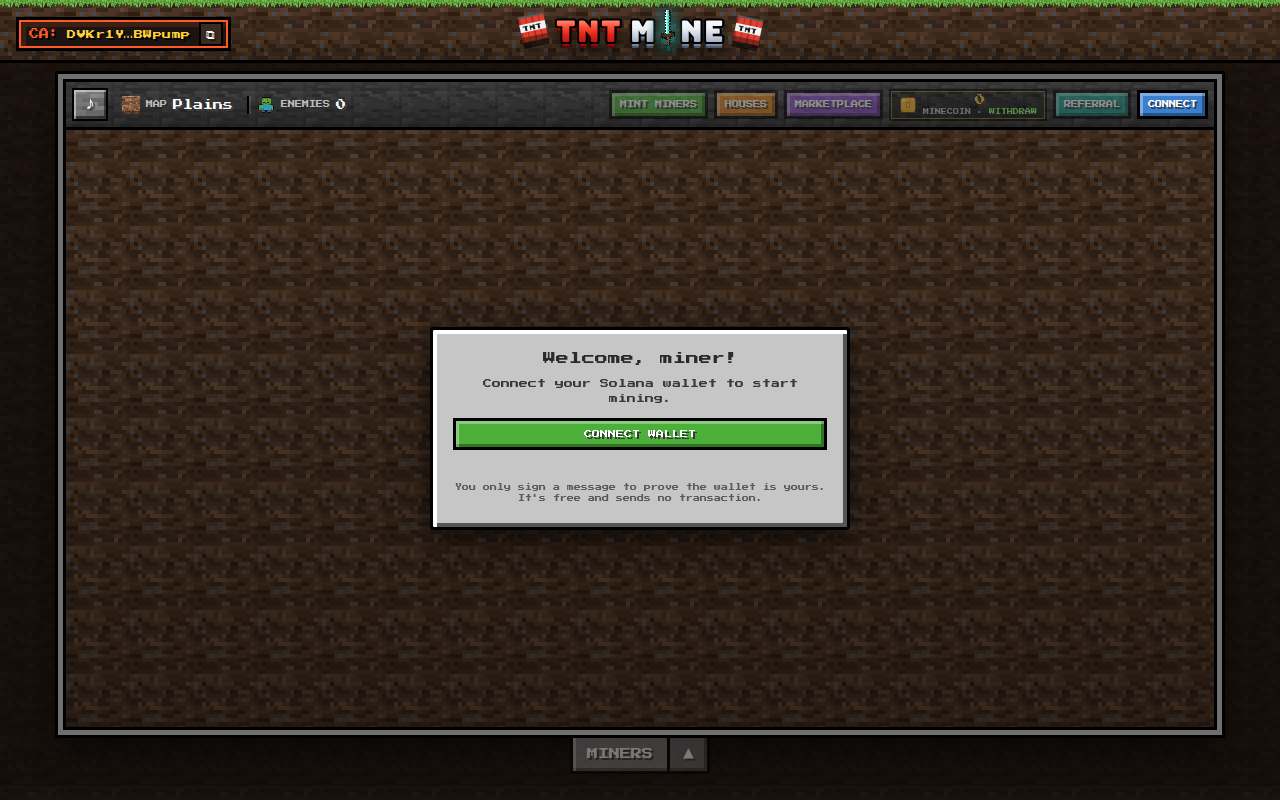 Screenshot of tntmine.online as our browser saw it