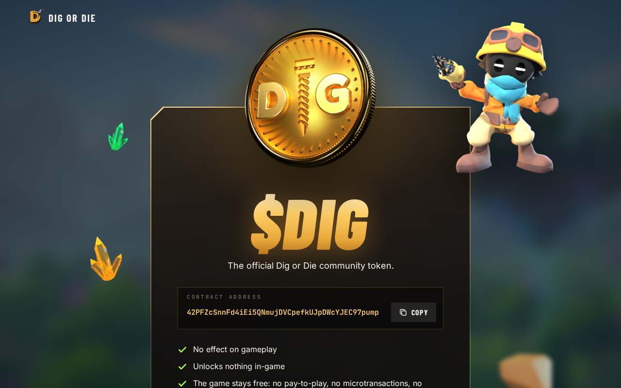 Screenshot of digordie.io as our browser saw it