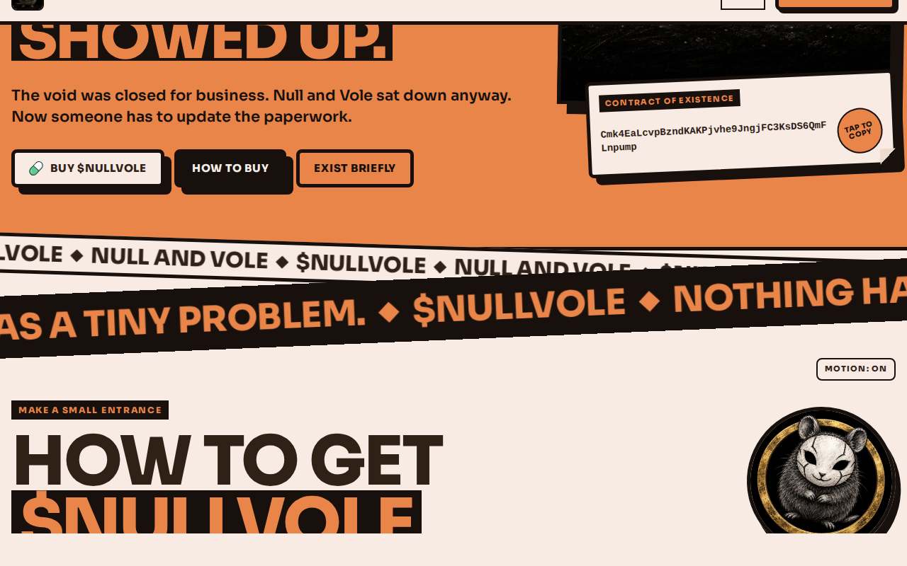 Screenshot of nullandvole.lol as our browser saw it