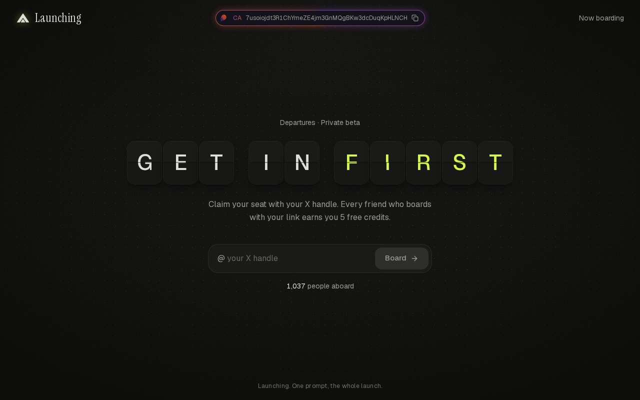 Screenshot of www.trylaunching.com as our browser saw it