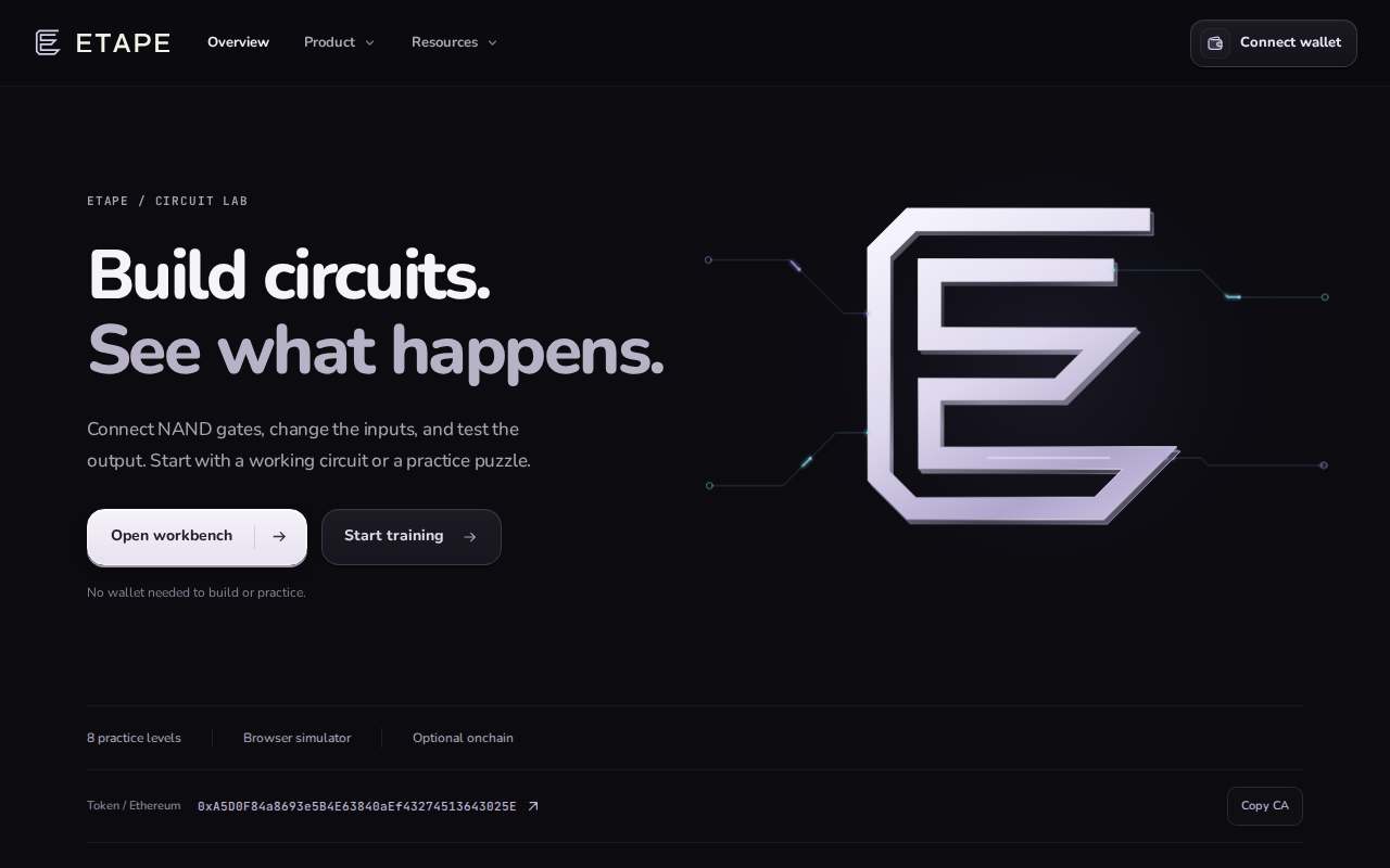 Screenshot of etapelabs.xyz as our browser saw it