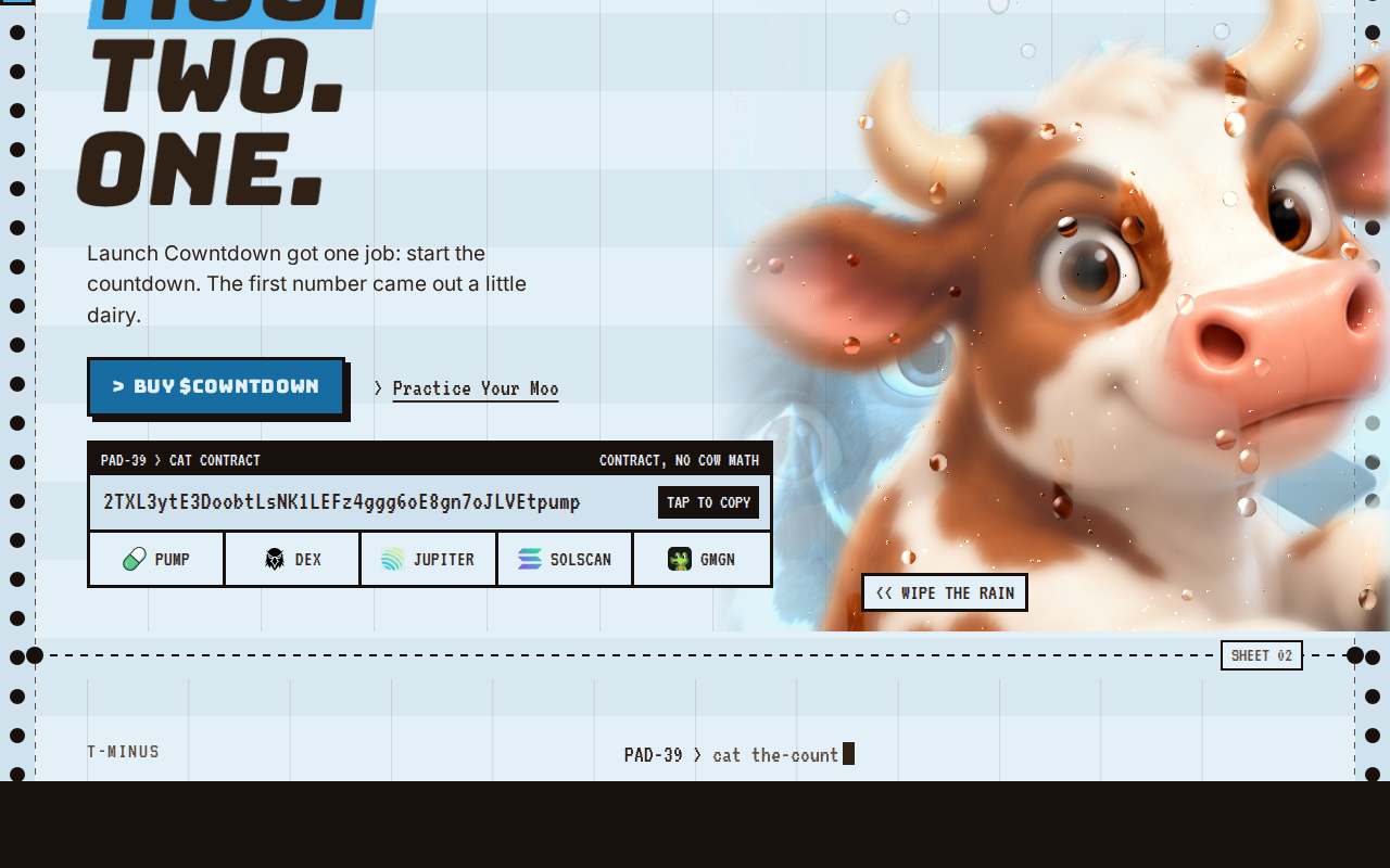 Screenshot of launchcowntdown.mom as our browser saw it