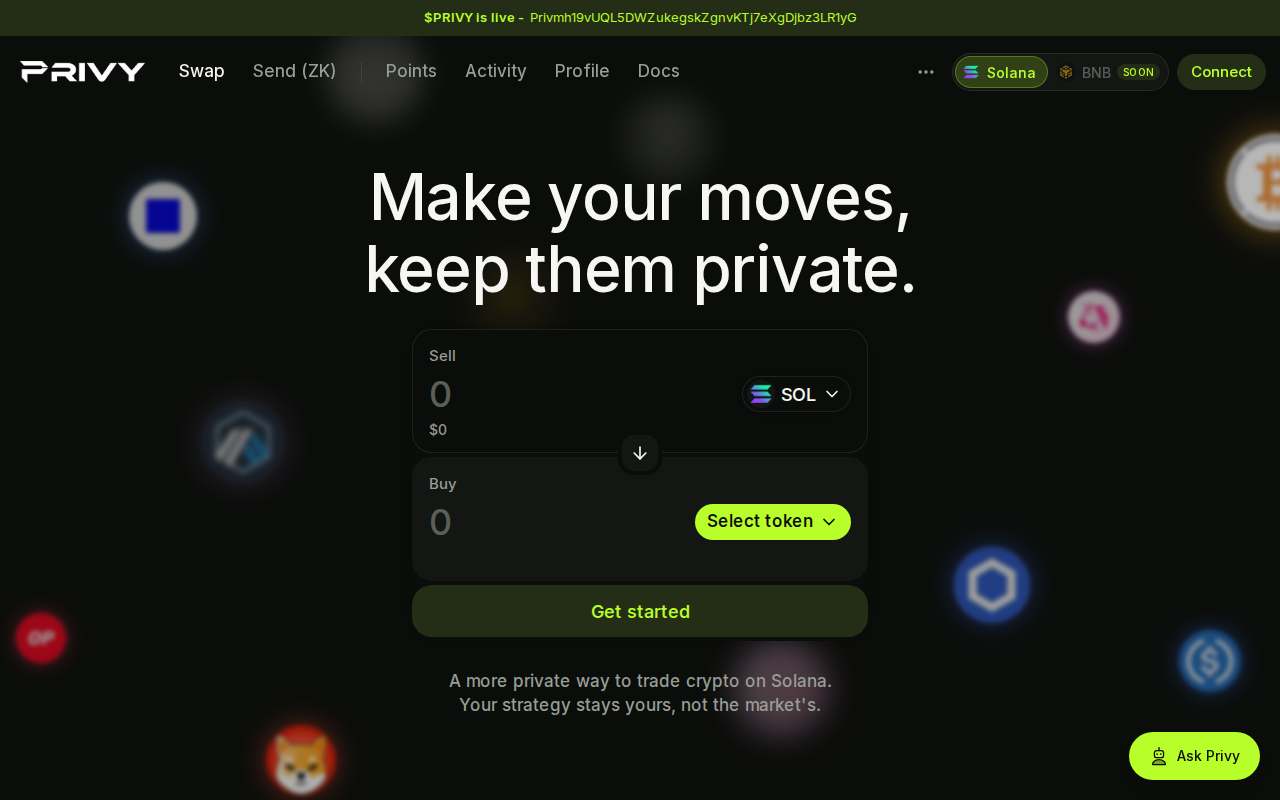 Screenshot of www.privy.ac as our browser saw it