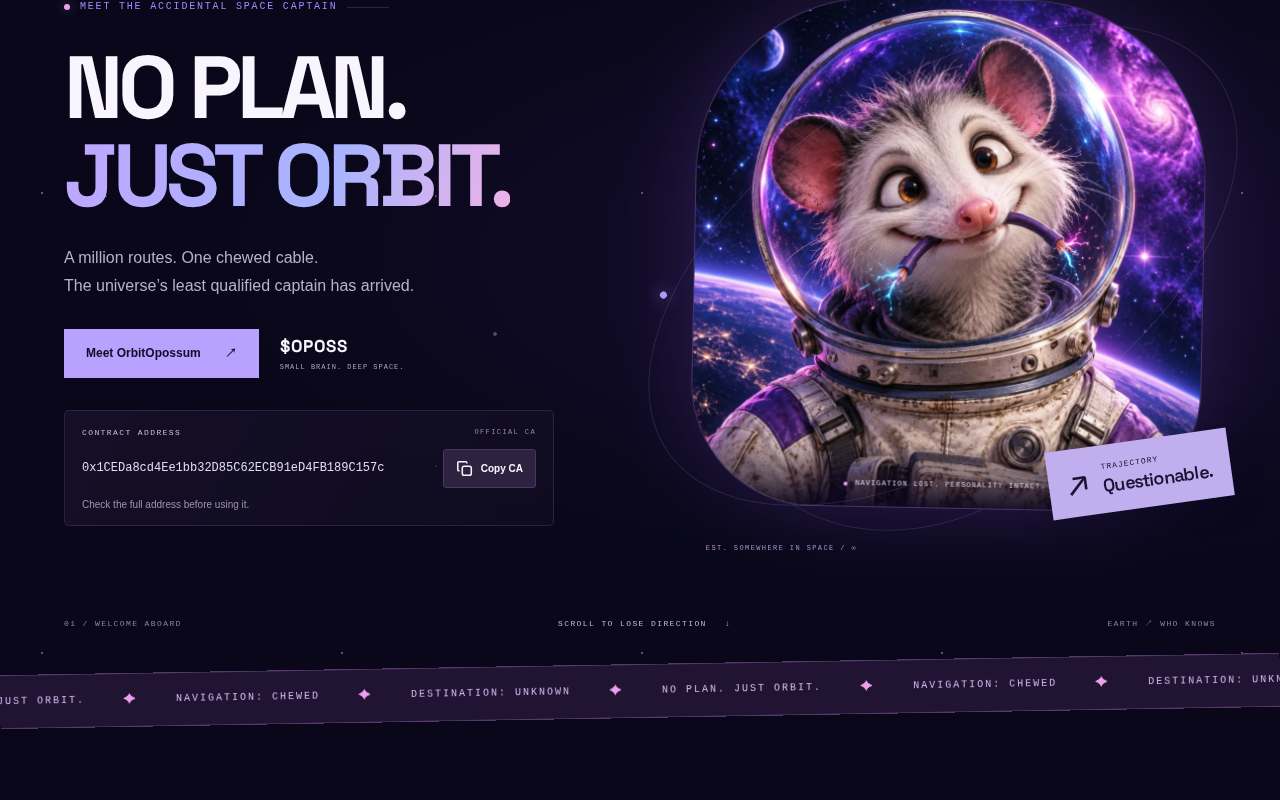 Screenshot of www.orbitopossum.cam as our browser saw it