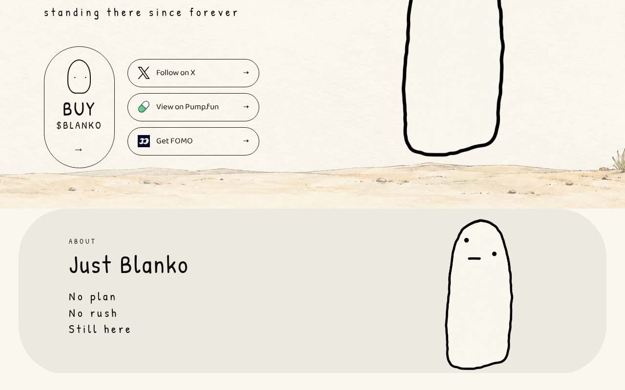 Screenshot of blanko.fun as our browser saw it