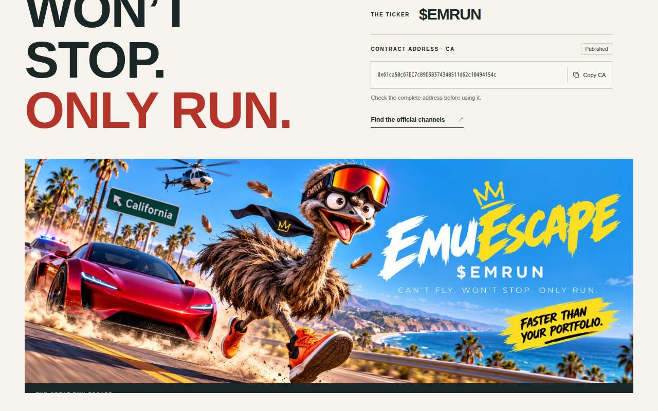 Screenshot of emuescape.icu as our browser saw it