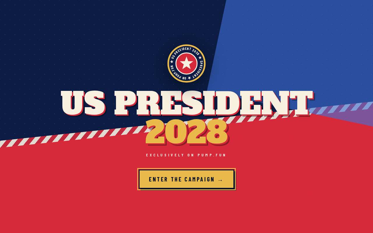 Screenshot of www.president2028.fun as our browser saw it