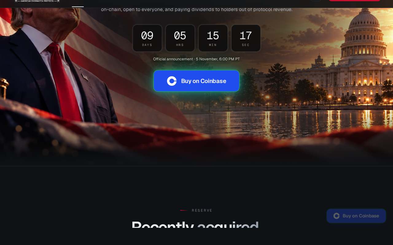 Screenshot of www.aopgov.us as our browser saw it
