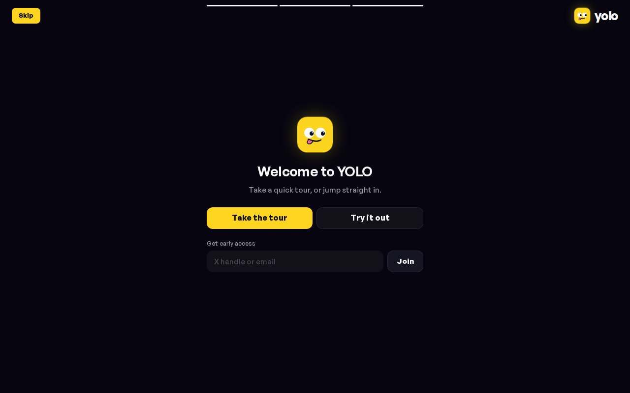 Screenshot of www.yolo.ad as our browser saw it