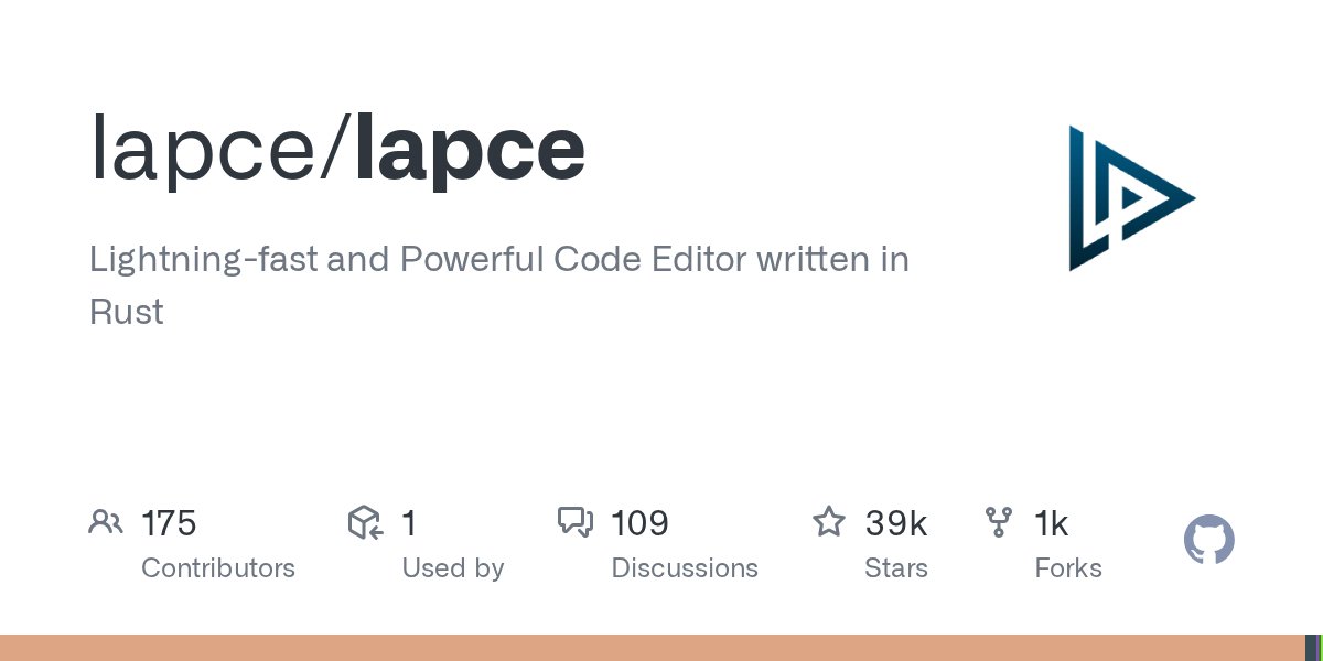 Screenshot of lapce/lapce as our browser saw it