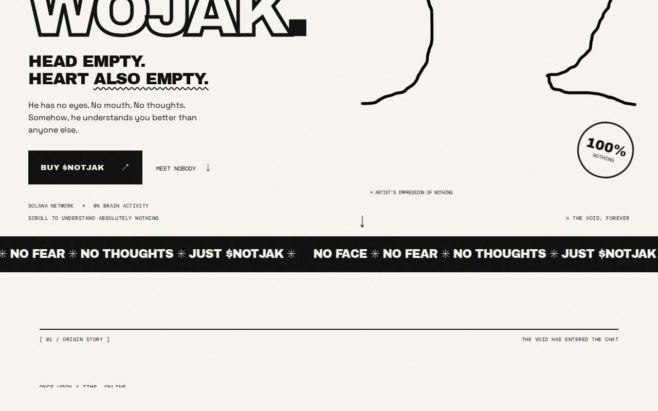 Screenshot of notjak.space as our browser saw it