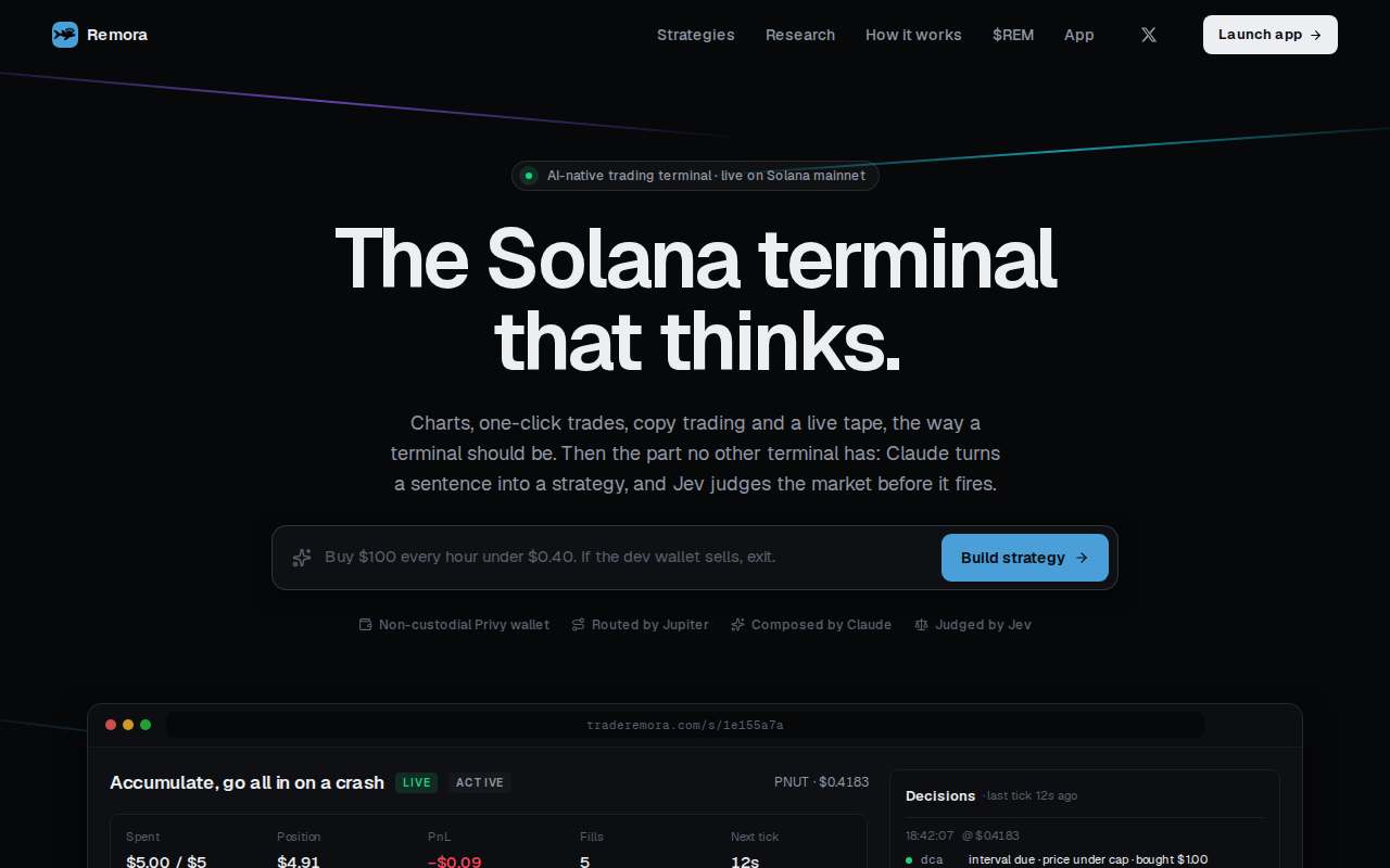 Screenshot of www.traderemora.com as our browser saw it