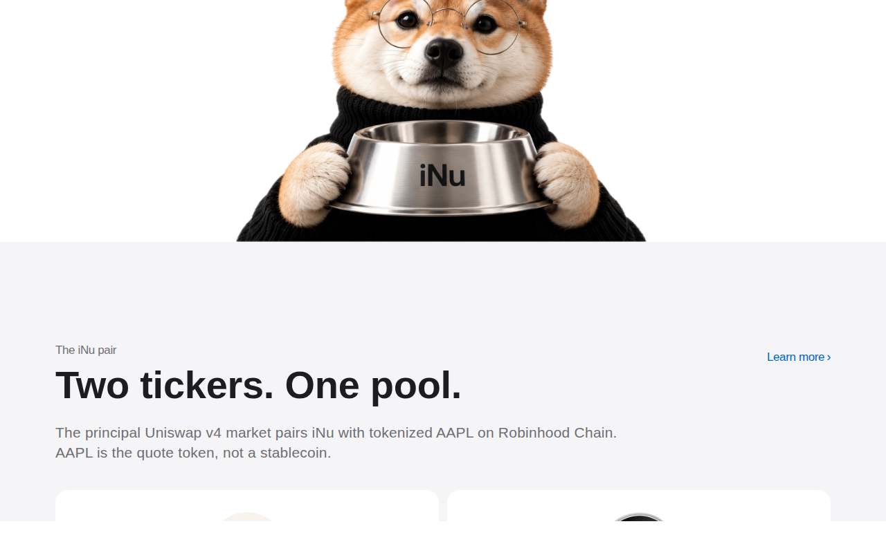 Screenshot of tickerinu.ai as our browser saw it