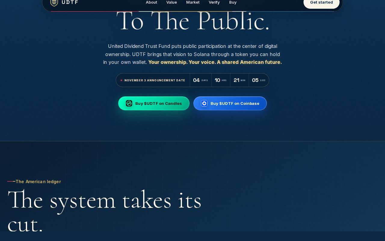 Screenshot of www.udtf.site as our browser saw it