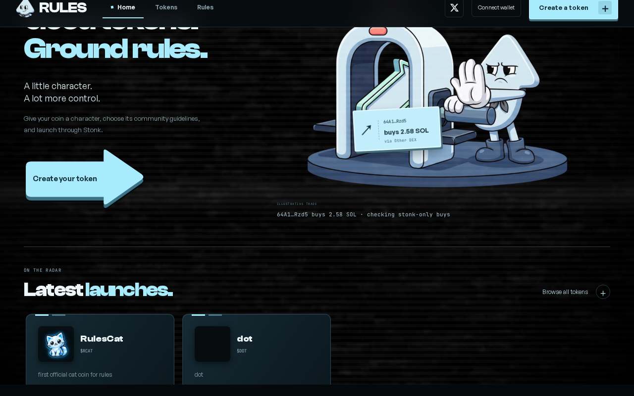 Screenshot of rulesonsf.fun as our browser saw it