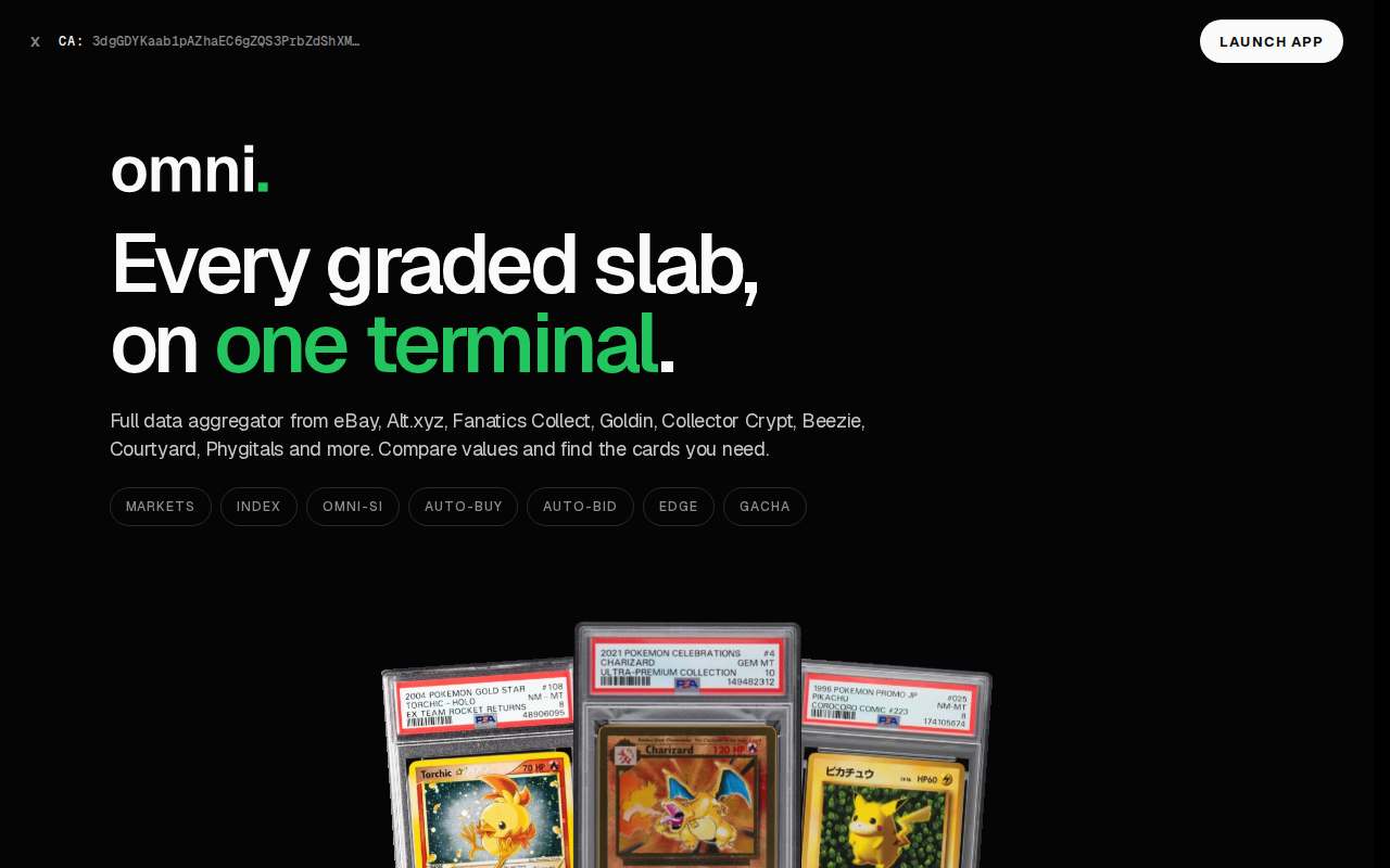 Screenshot of omnitcg.xyz as our browser saw it