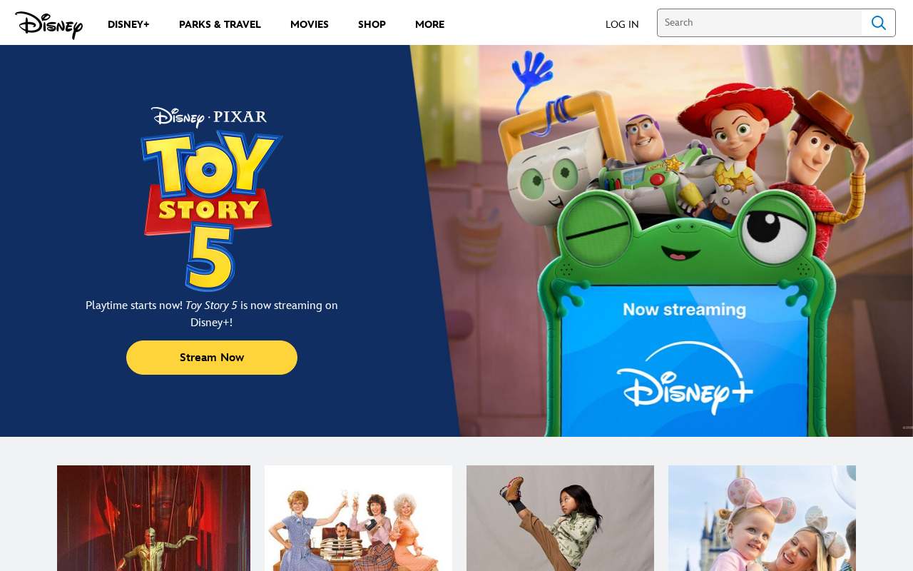 Screenshot of www.disney.com as our browser saw it