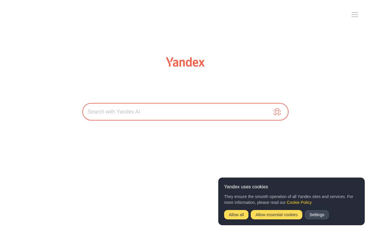 Screenshot of yandex.com as our browser saw it