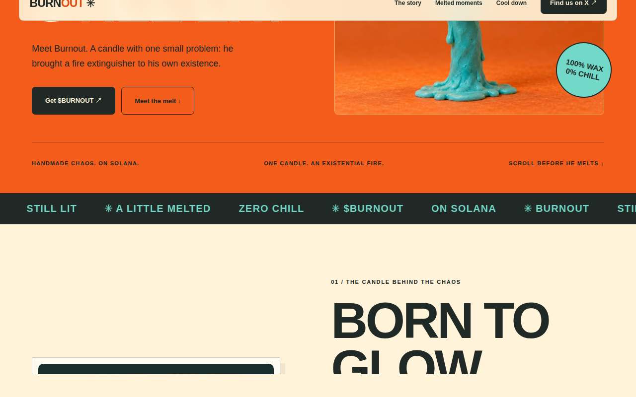 Screenshot of burnout.lat as our browser saw it