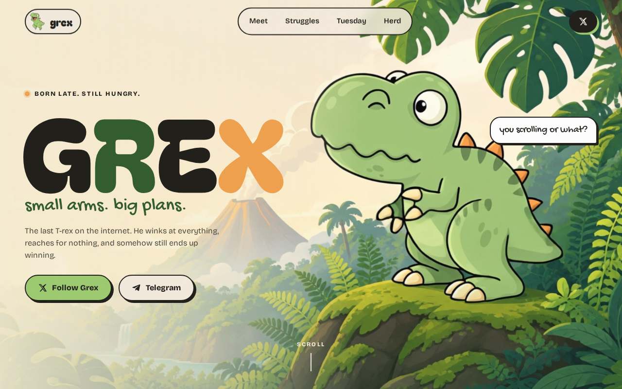 Screenshot of grex.lat as our browser saw it