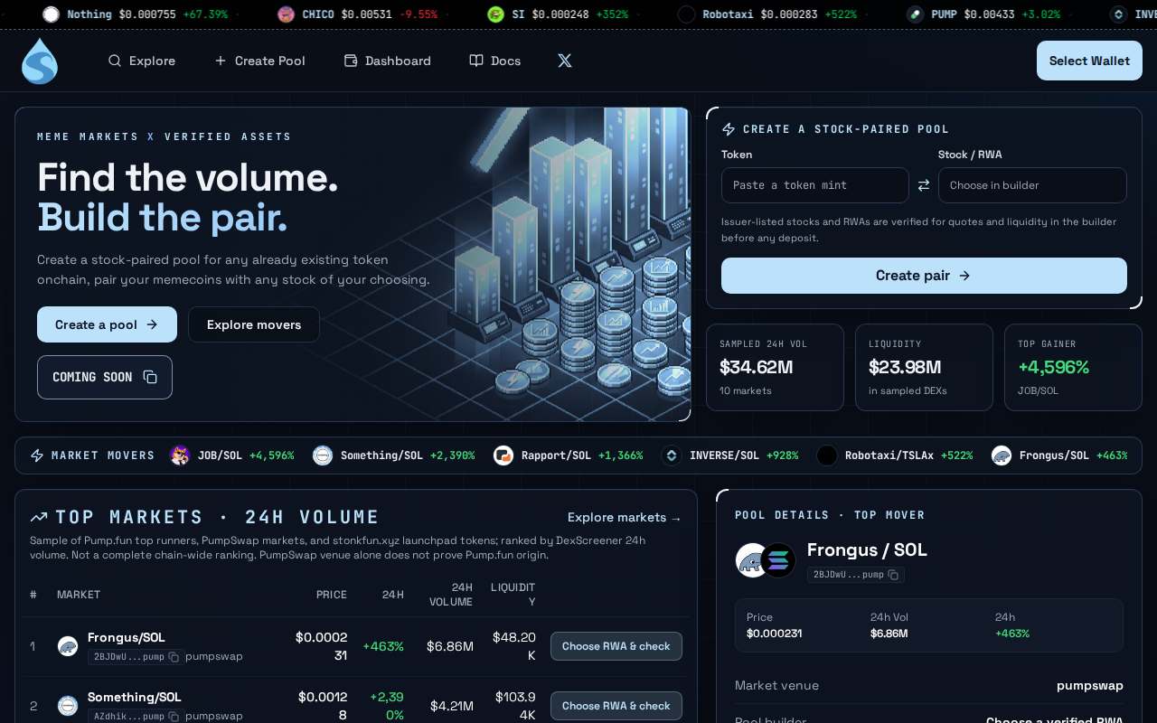Screenshot of stonkpool.tech as our browser saw it