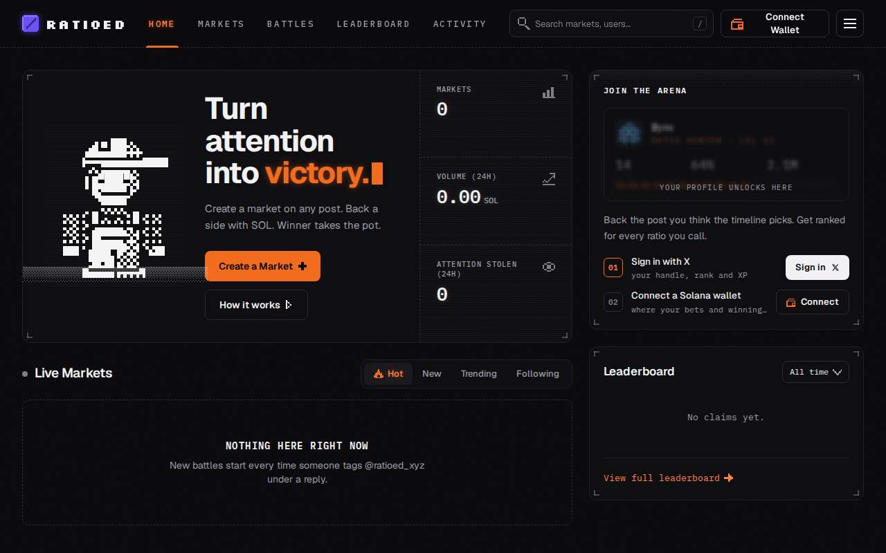 Screenshot of ratioed.win as our browser saw it