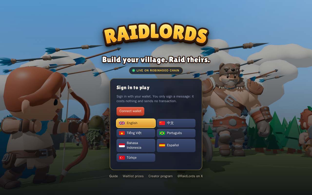 Screenshot of raidlords.com as our browser saw it