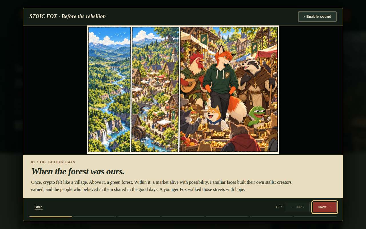 Screenshot of thestoicfox.org as our browser saw it
