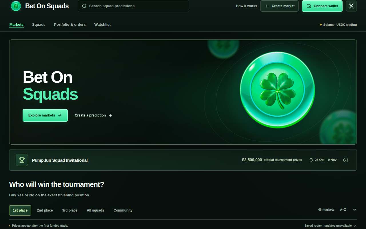 Screenshot of betonsquads.com as our browser saw it