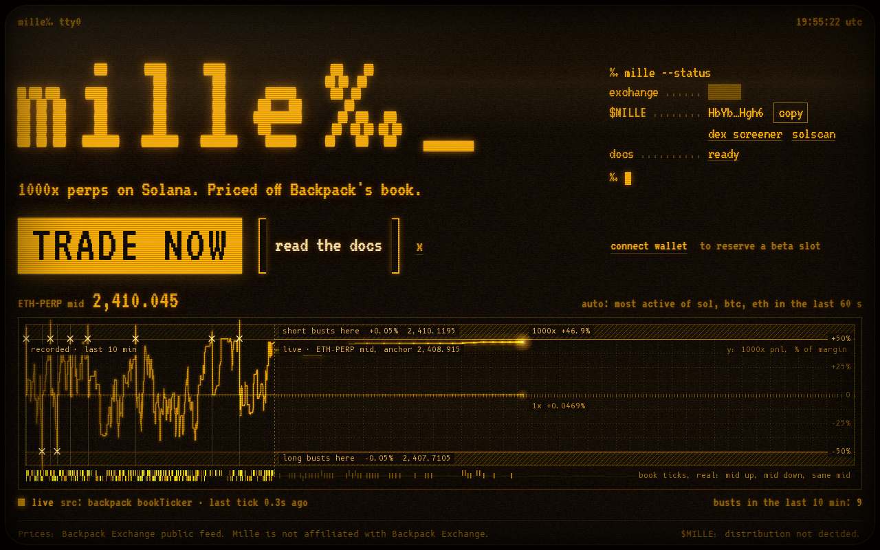 Screenshot of mille-lab.xyz as our browser saw it