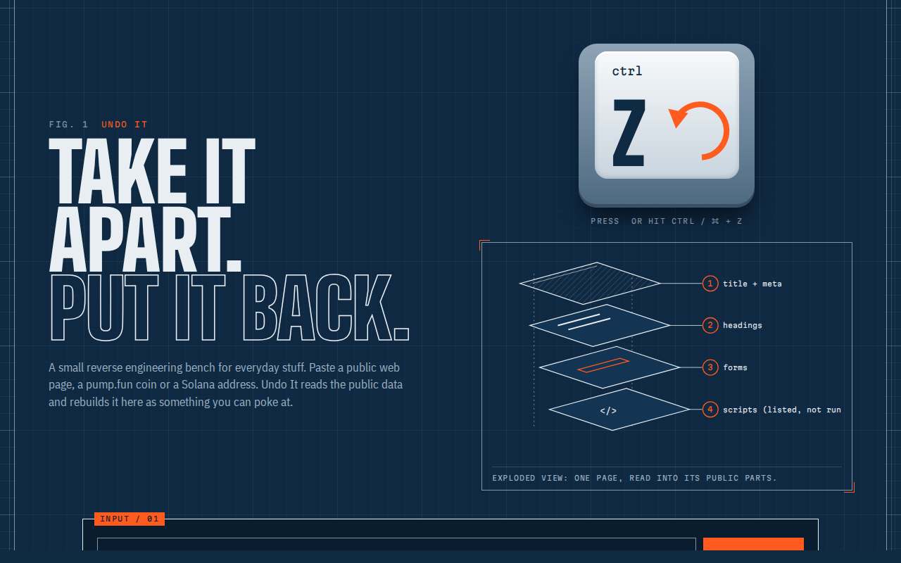 Screenshot of www.undoit.online as our browser saw it