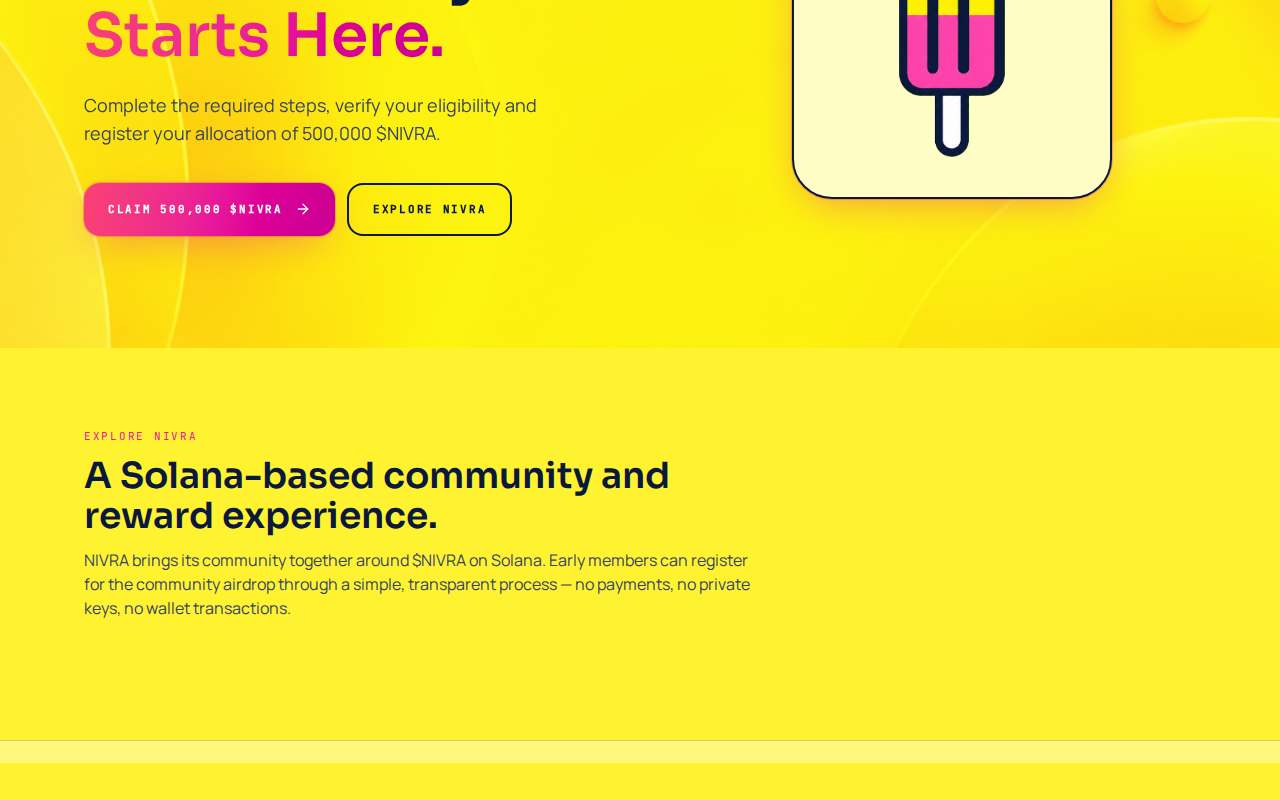 Screenshot of nivra.fun as our browser saw it
