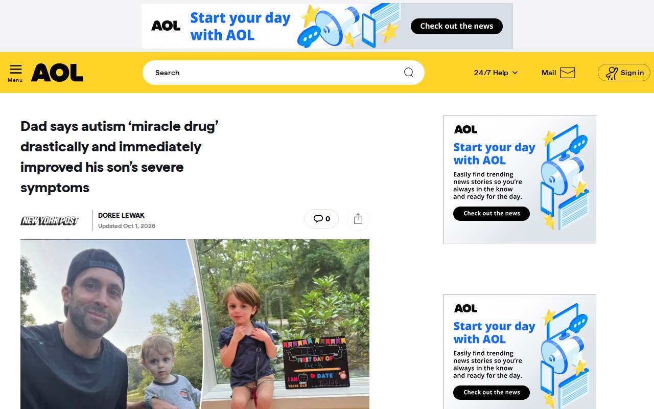 Screenshot of www.aol.com as our browser saw it