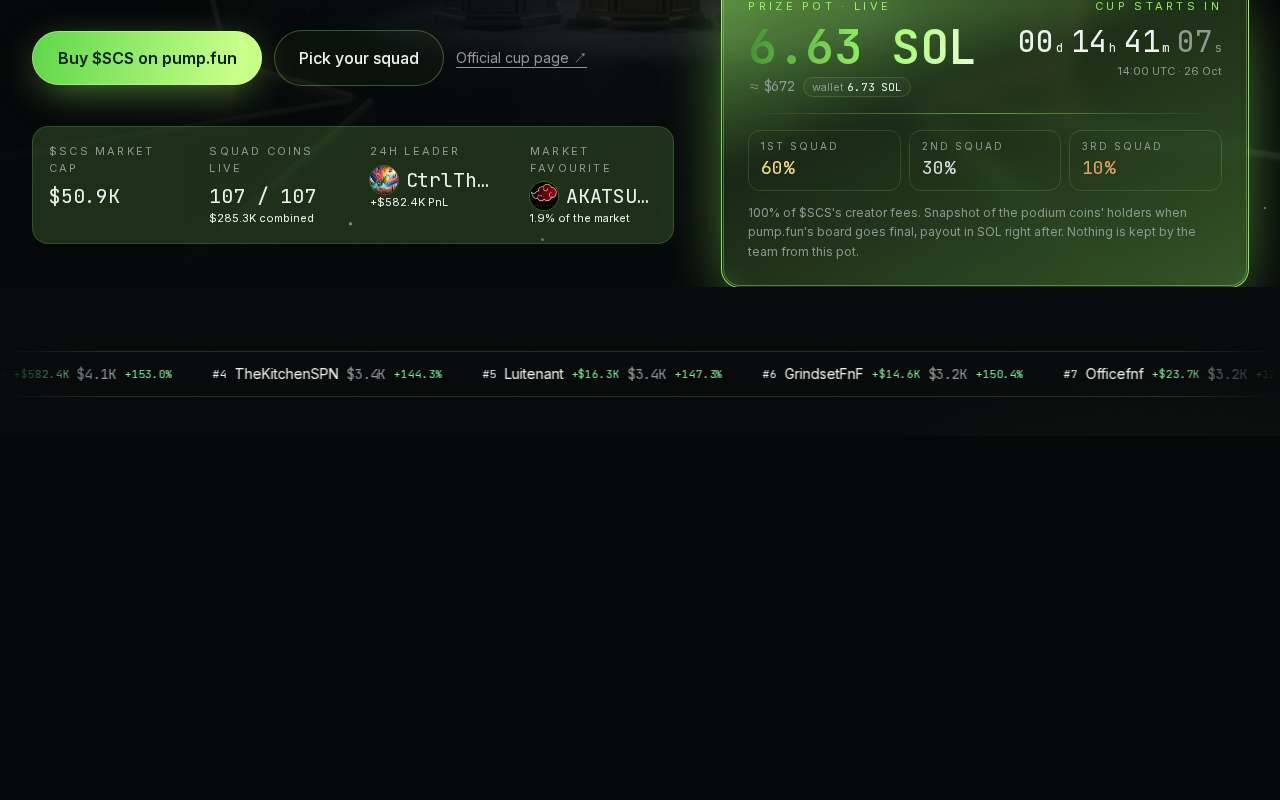 Screenshot of www.scsp.fun as our browser saw it
