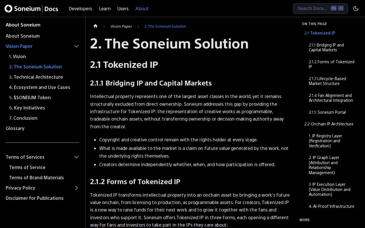 Screenshot of docs.soneium.org as our browser saw it