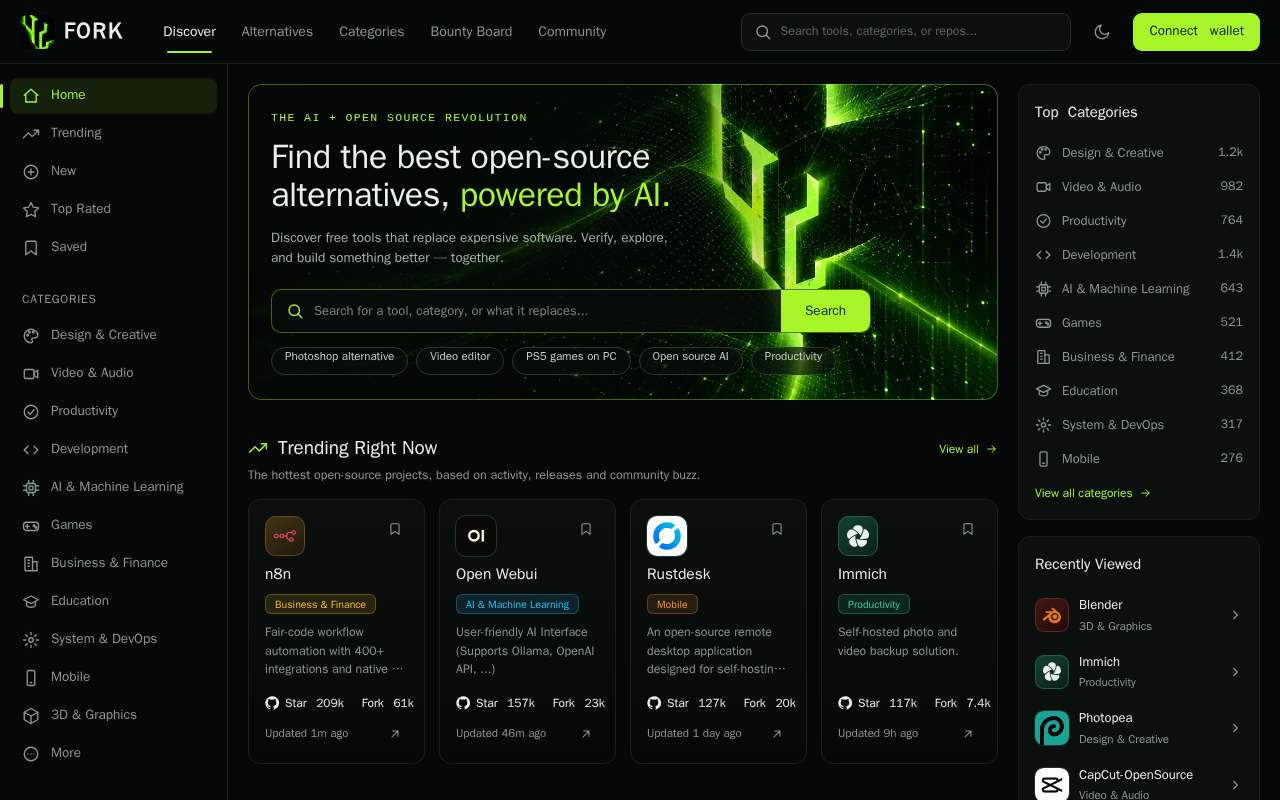 Screenshot of www.fork-it.xyz as our browser saw it