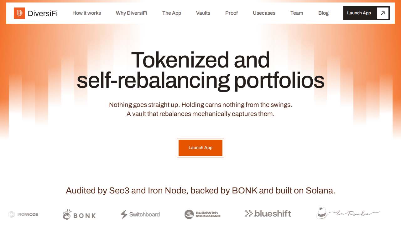 Screenshot of diversifi.trade as our browser saw it