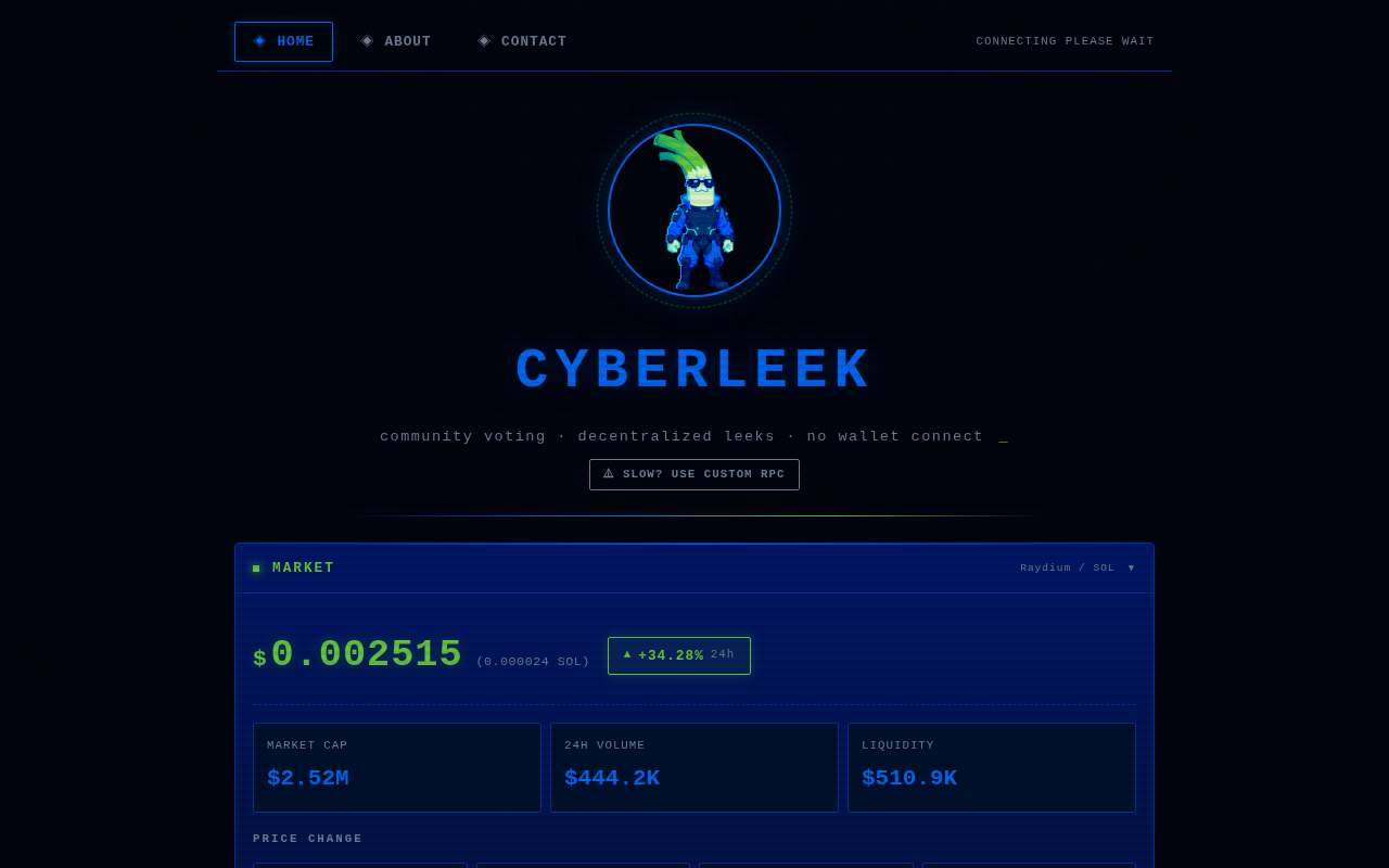 Screenshot of cyberleek.arwe.io as our browser saw it