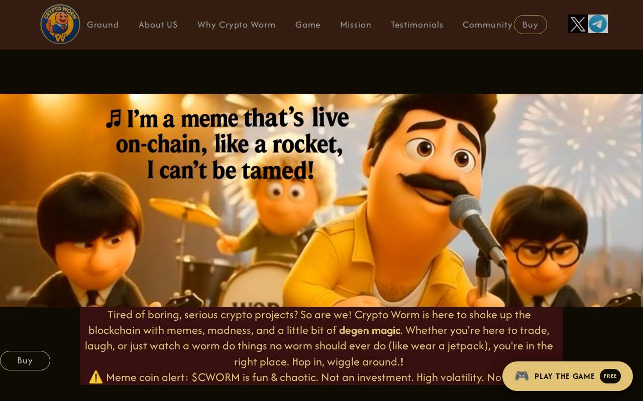 Screenshot of www.cryptoworm.io as our browser saw it