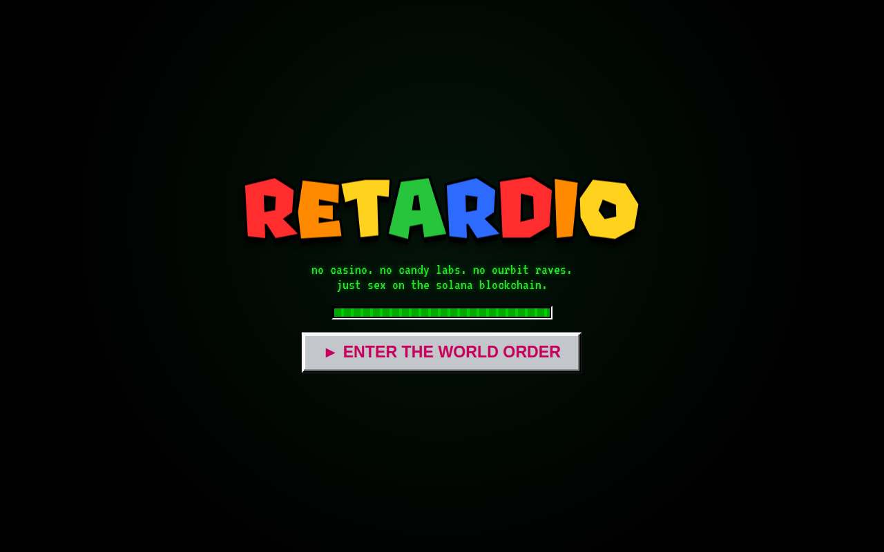 Screenshot of retardioclassic.xyz as our browser saw it