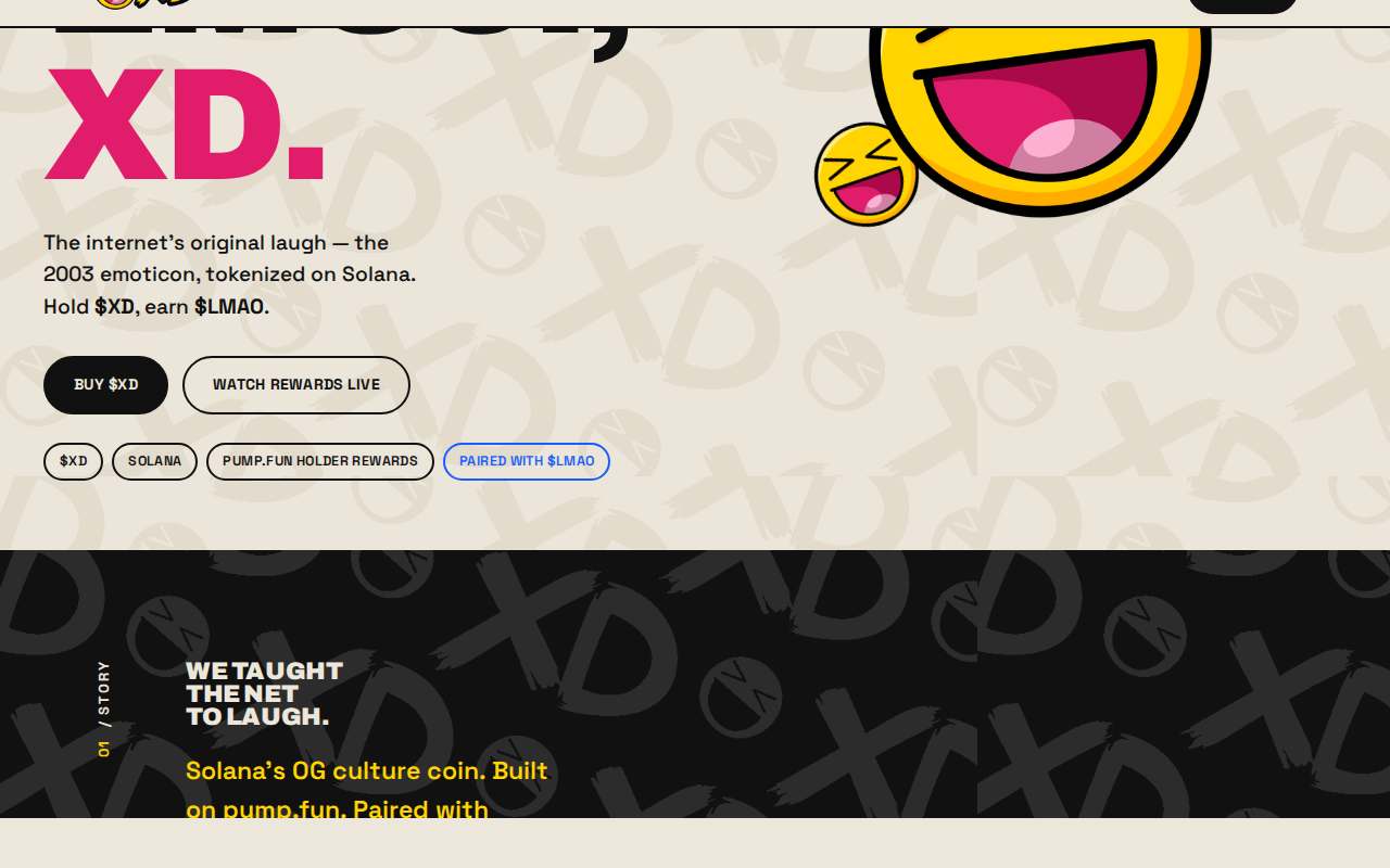 Screenshot of xdmeme.fun as our browser saw it