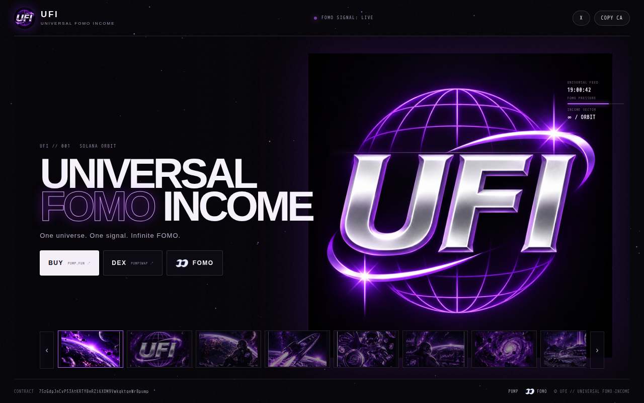 Screenshot of universalfomoincome.top as our browser saw it