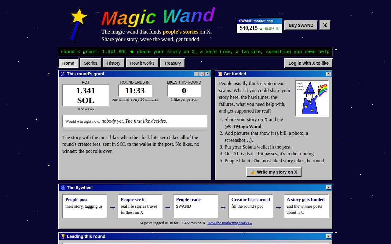 Screenshot of magicwand.family as our browser saw it