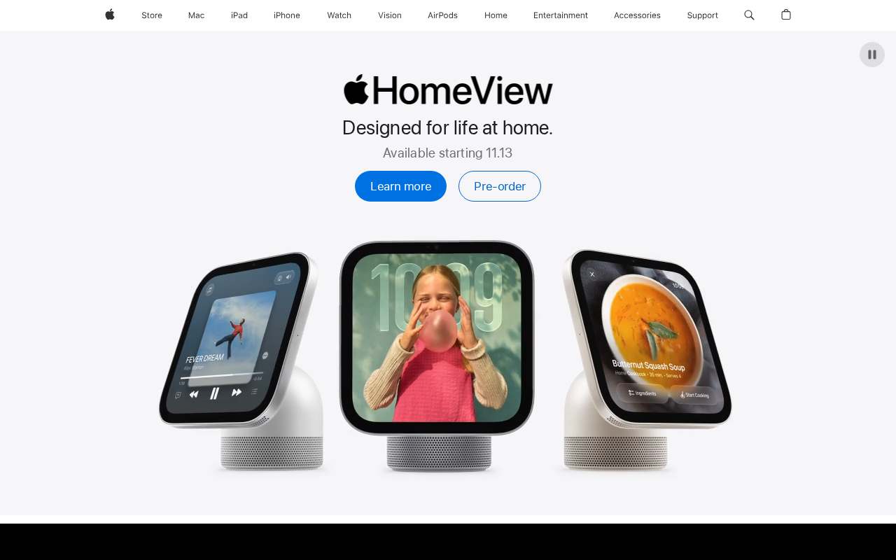 Screenshot of www.apple.com as our browser saw it