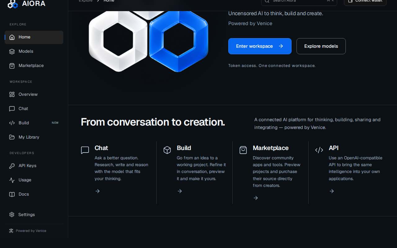 Screenshot of useaiora.live as our browser saw it